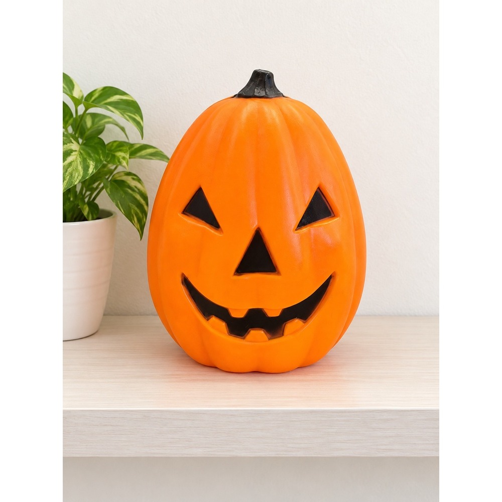Vintage Made in Canada Jack O Lantern Pumpkin Blow Mold Halloween Decor 10x13